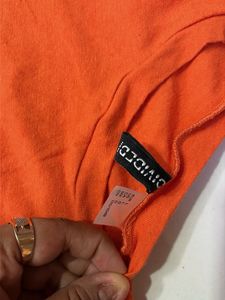 Orange Ruched Top &amp; Blue Denim Jeans Set