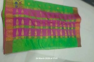 Green Saree with Yellow Motifs