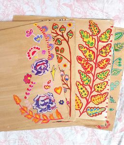 Hand-painted Vintage Sheets for Arts & Crafts