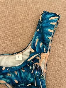 Tropical Print High-Cut Bikini Bottom