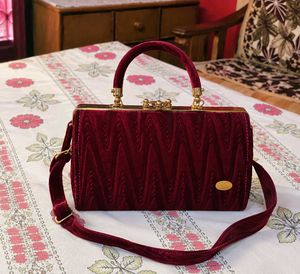 Vintage Velvet Clasp Handbag