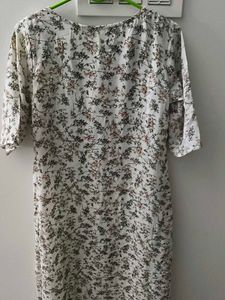 Floral Print Dress with Lace