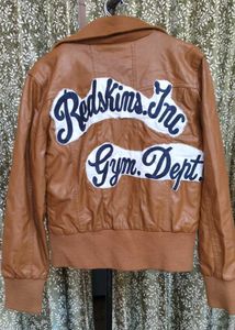 Brown  Leather Bomber Jacket