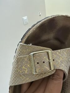 BIRKENSTOCK- Stylish Gold Snake Print Sandals