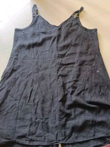 Black Button-Up Spaghetti Strap Dress