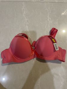 Pink Padded Bra with Bow Detail