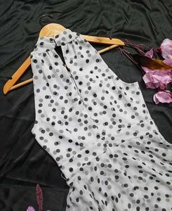 Chic Polka Dot Halter Dress