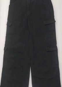 Shein Imported Black Cargo Jeans For Women