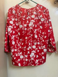 Red Floral Print top used once