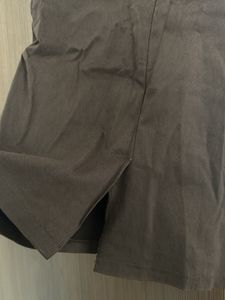 Strechable Brown With Zip And Slit At The Back Sk