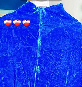 Royal Blue Velvet Top