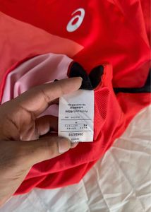 Asics Red Athletic T-Shirt