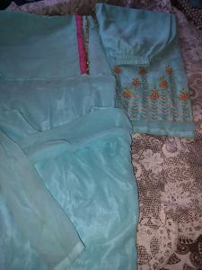 Beautiful Teal Embroidered Shalwar Kameez