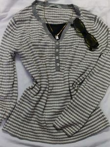 Y2K Elena Gilbert Striped Henley Top