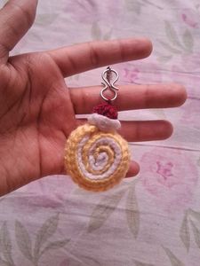 Crocheted Swiss Roll Keychain