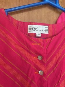 Pink Striped Kurta with Dupatta
