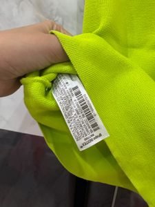 Zara Neon Green Ribbed Tank Top