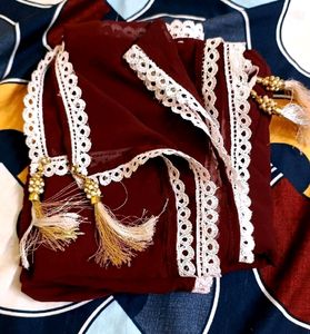 New Maroon Sharara Pant &amp; Shawl