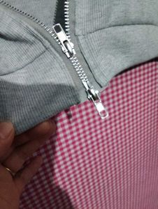 Grey Zip-Up Collared Jacket