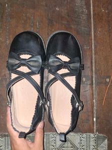 Cute Black Bow Ballerina Flats