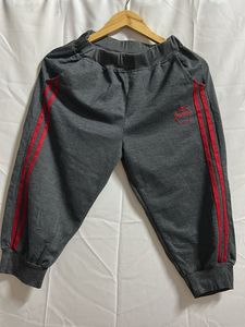 Charcoal Red Stripe Capri Half lengthJoggers