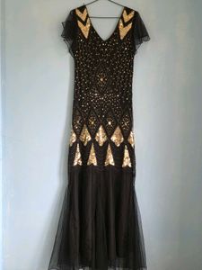 Sparkling Black Sequin Flapper Dress