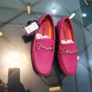 Rydale Leather Hot Pink Nubuck Loafers