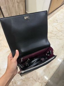 Chic Black Suede &amp; Faux Leather Handbag