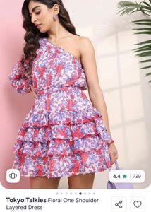 Floral One Shoulder Layered Dress