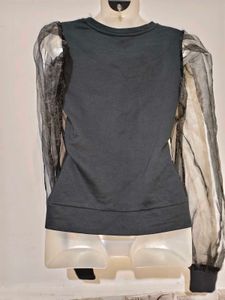 🔥BUY 1, GET 1 FREE🔥 Sheer Sleeve Black Top