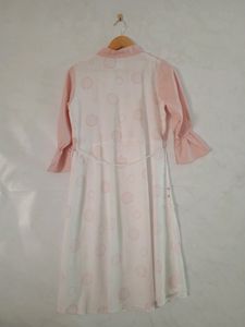 Pink Kurti Type Stylewith Overcoat
