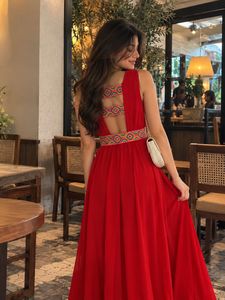 Vibrant Red Maxi Dress