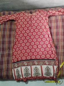 Red Floral Print Kurta