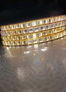 blingy gold kundan bangles