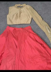 Pink &amp; Gold indo western Lehenga Choli Set 🌹