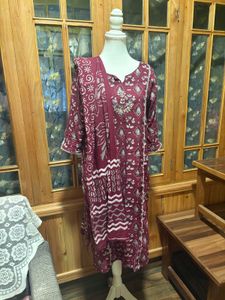 Maroon Kurta Set with Dupatta