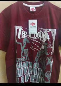 LEE COOPER Maroon Men's Tshirt