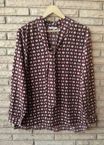 Stylish Geometric Print Blouse