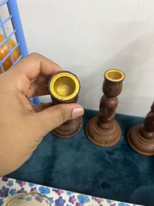 Wooden Candle Holders Set of 3