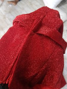 Sparkling Red V-Neck Maxi Dress