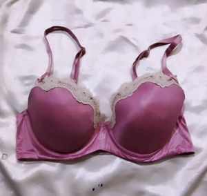 Pink Bra with Lace Detail
