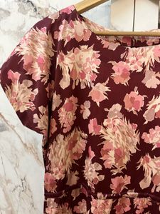 Chic Floral Print Short Sleeve Dress