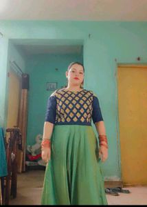 Stylish Blue Blouse with Gold Embellishments
