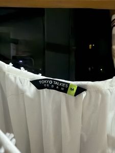 White Puff Sleeve Mini Dress