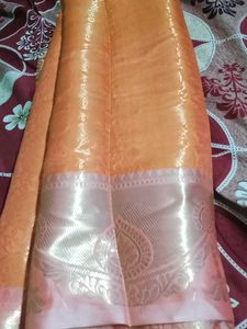 Elegant Orange soft Silk Saree