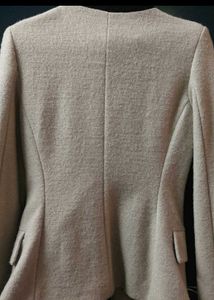 Chic Beige Blazer with Black Trim