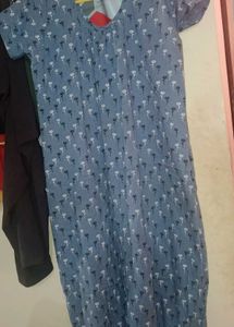 Blue Floral Print Nighty