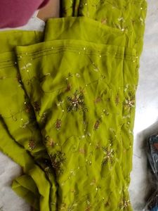 Embroidered Saree with three blouse