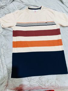once used looks New Men's Striped T-Shirt