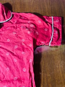 Red Floral Print Night Suit